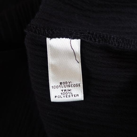 Neiman Marcus Shirt Womens Large Black Lace Crochet Boho Peasant Top Whimsigoth - Picture 8 of 9